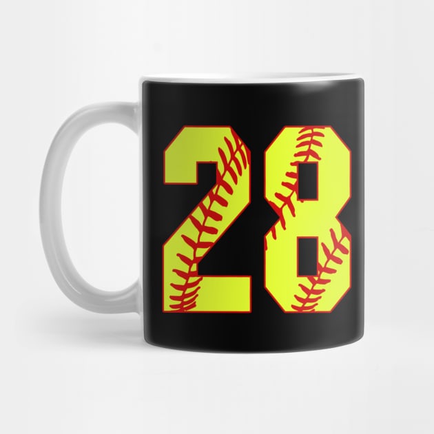 Fastpitch Softball Number 28 #28 Softball Shirt Jersey Uniform Favorite Player Biggest Fan by TeeCreations